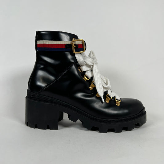 Gucci Slyvie Ankle Combat Boot Size 39