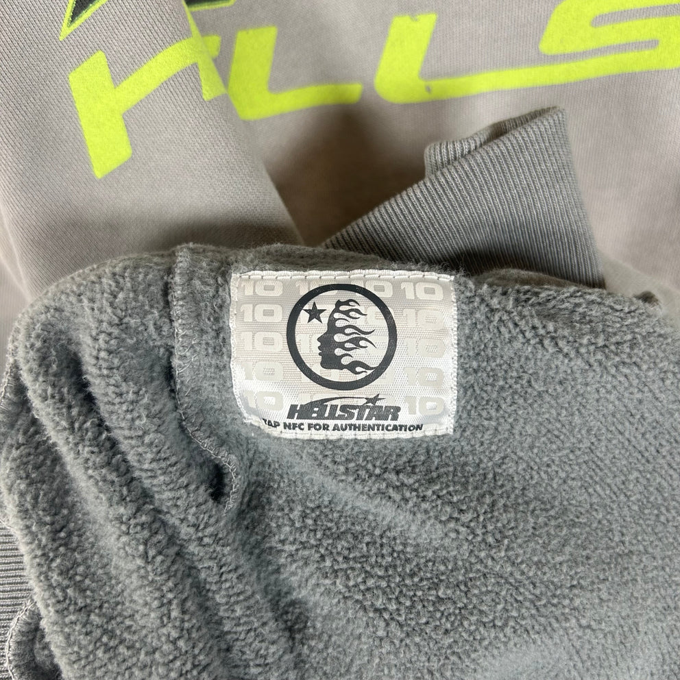 Hellstar Grey/Neon Sport Logo Hoodie Size M