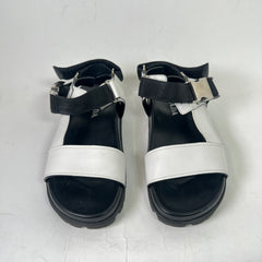 Prada Two-Tone Buckle Flat Sandals