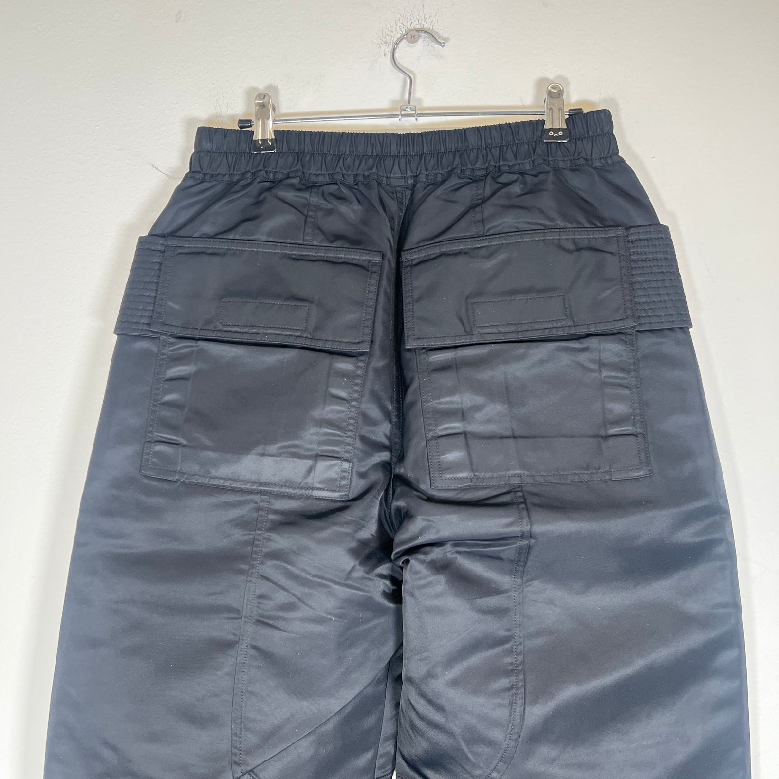 Rick Owens Drkshdw FW23 Black Nylon Wide Leg Creatch Cargo Pants Size S