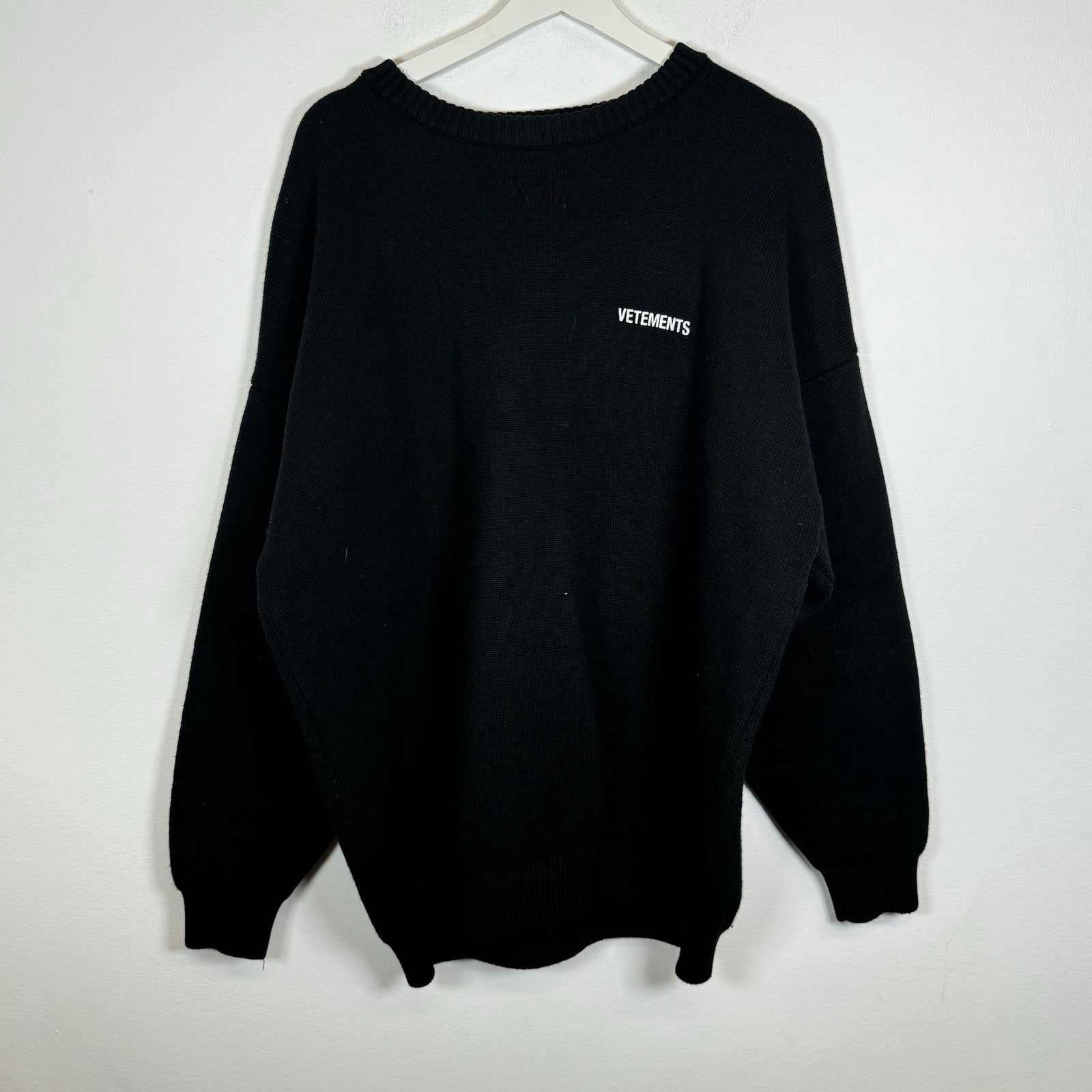 Vetements Heavy Knit Logo Sweater Size XL