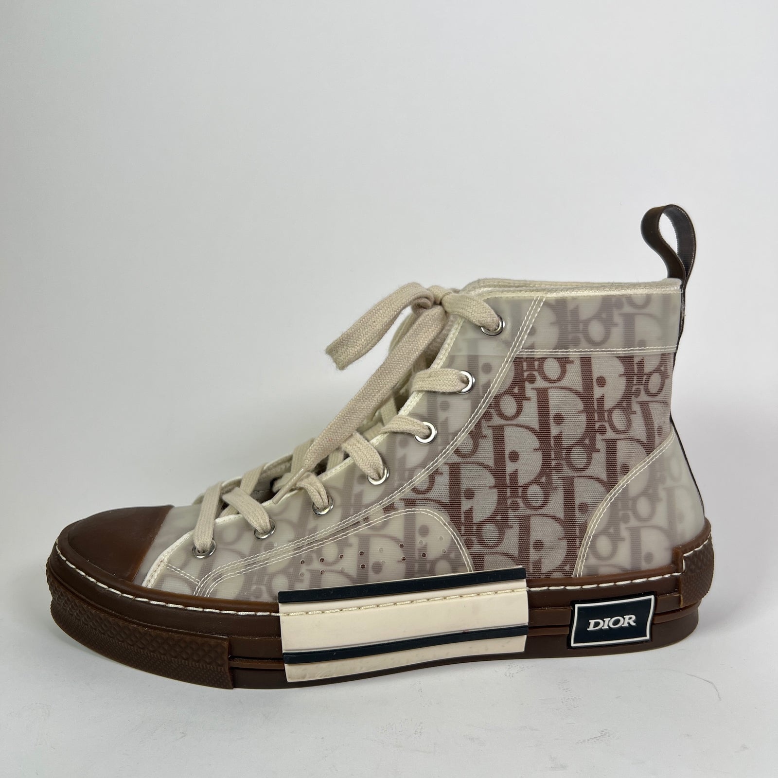 Dior B23 Brown Oblique High-Top Sneakers