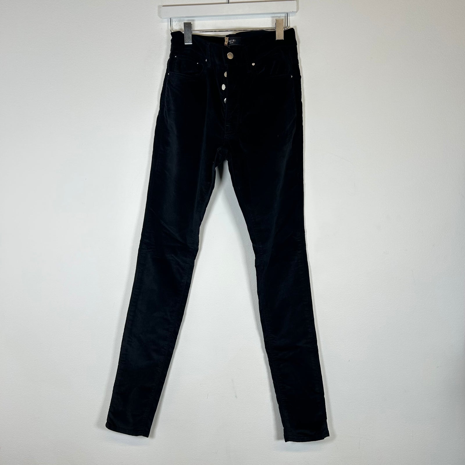 Amiri Black Velour Skinny Jeans Size 31