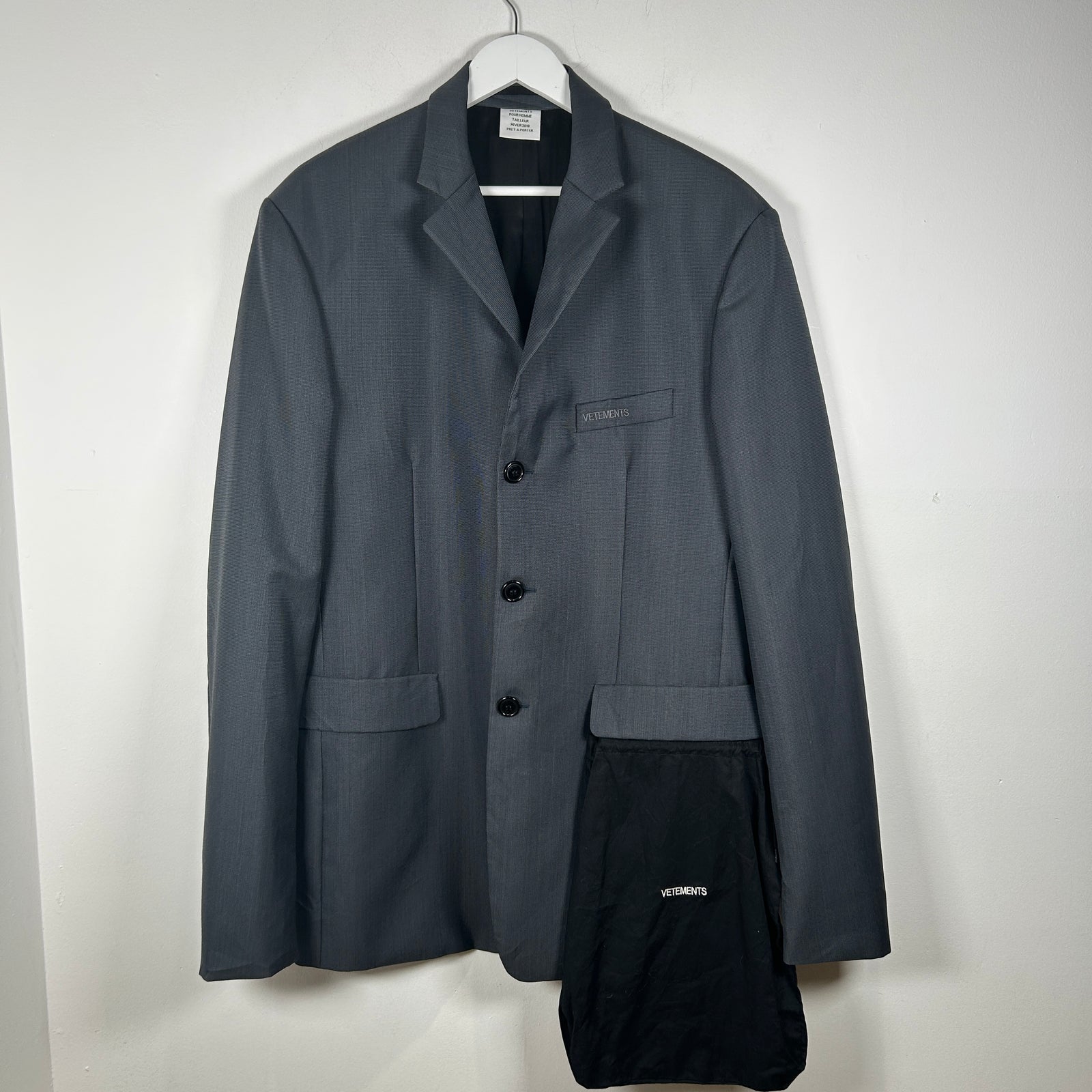 Vetements Logo Oversized Suit Jacket Size XS