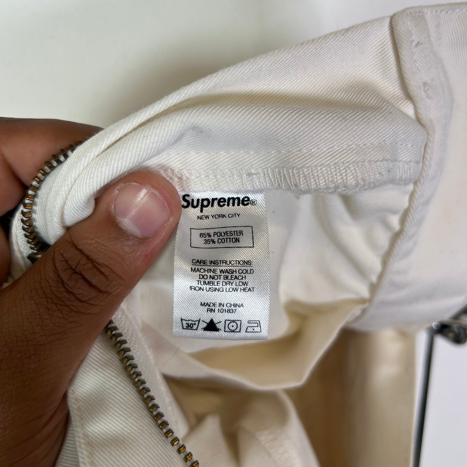 Supreme White Chino Pants