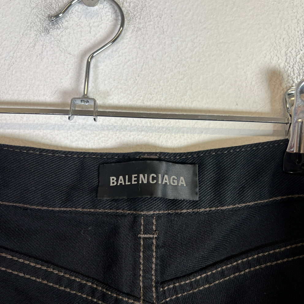 Balenciaga Black Destroyed-Cut Jeans