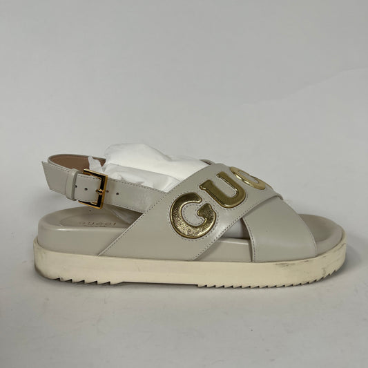 Gucci Embellished Logo Sandal Size 38