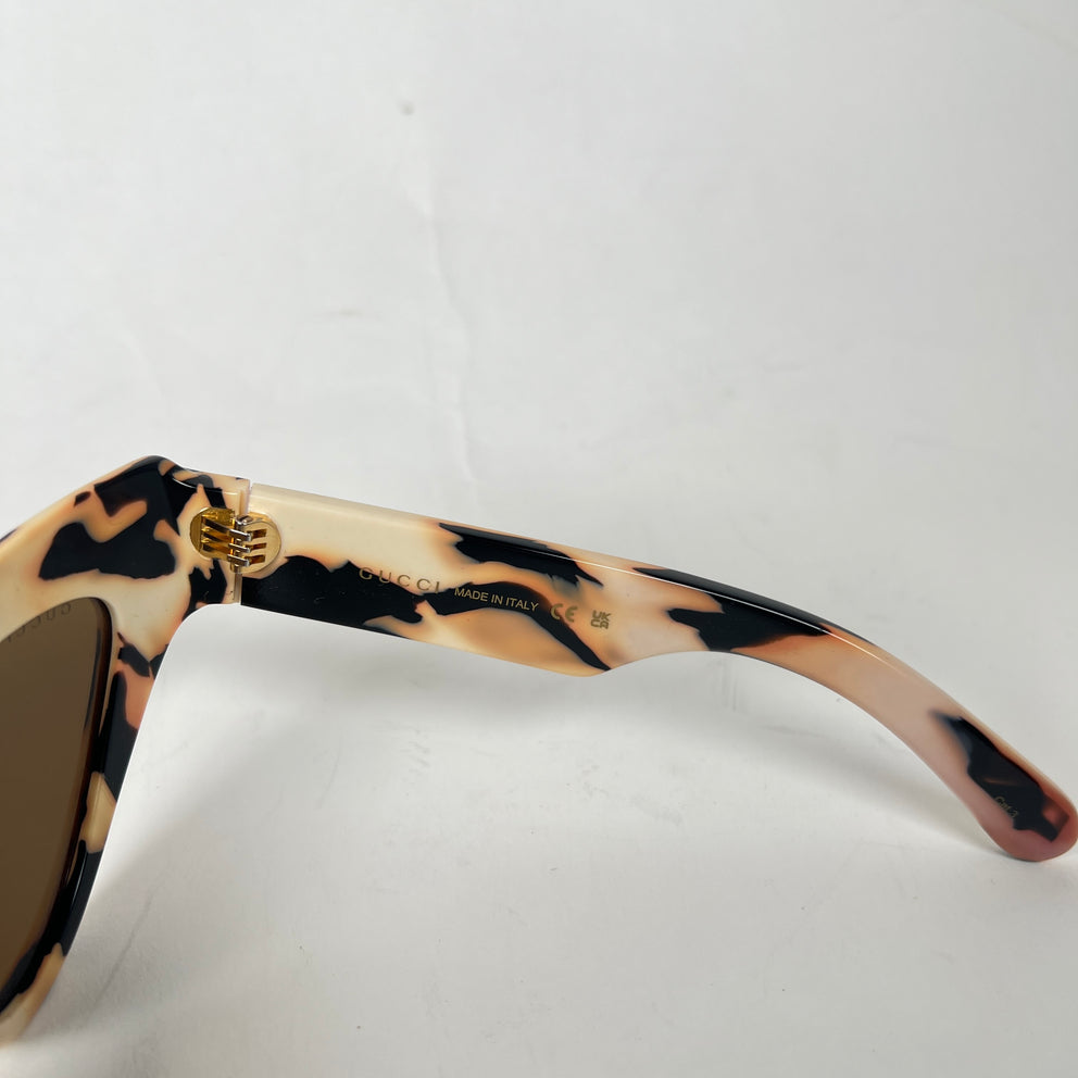 Gucci Ivory/Brown Abstract Print Sunglasses