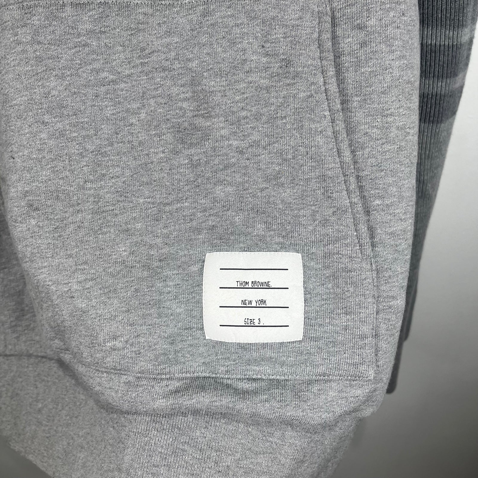 Thom Browne Grey 4-Bar Hoodie Size 3
