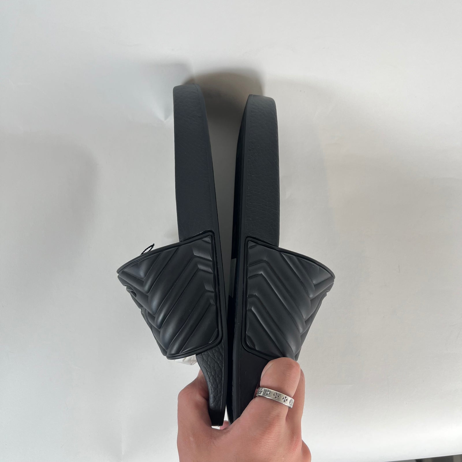 Gucci Matelasse Black Slides Size 10