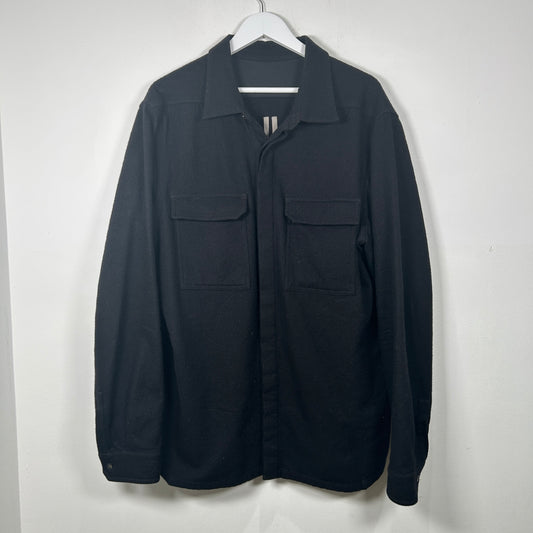 Rick Owens Black F/W20 'Performa' Wool Button-Up Shirt Size XL