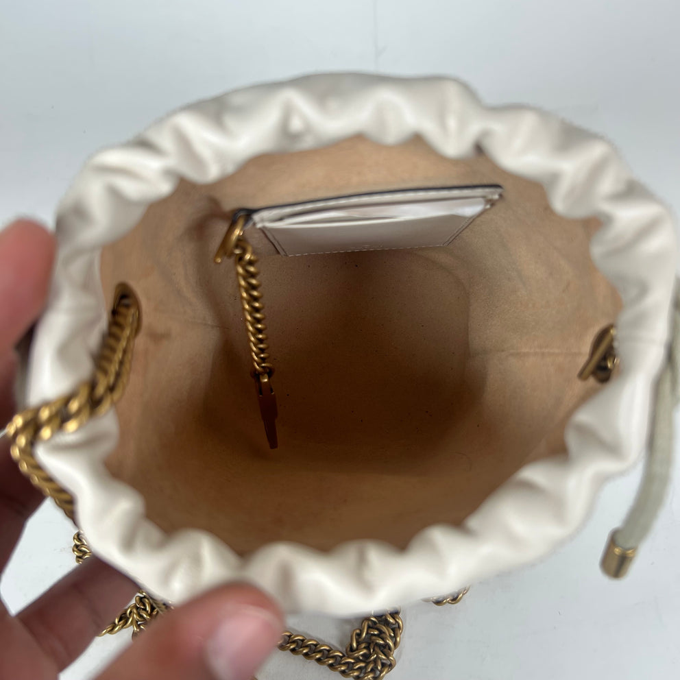 Gucci Marmont White Marmont Mini Bucket Bag