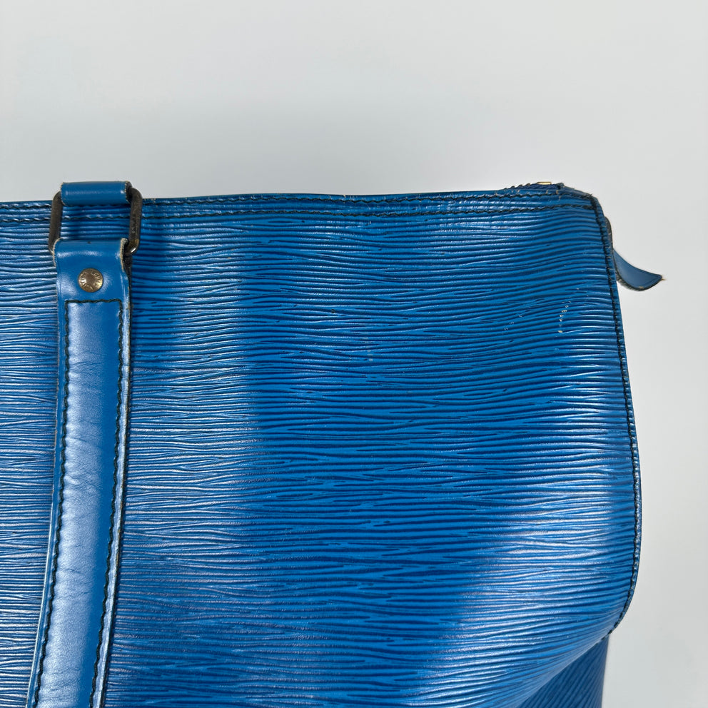 Louis Vuitton Blue Epi Leather Duffle Keepall Size 45