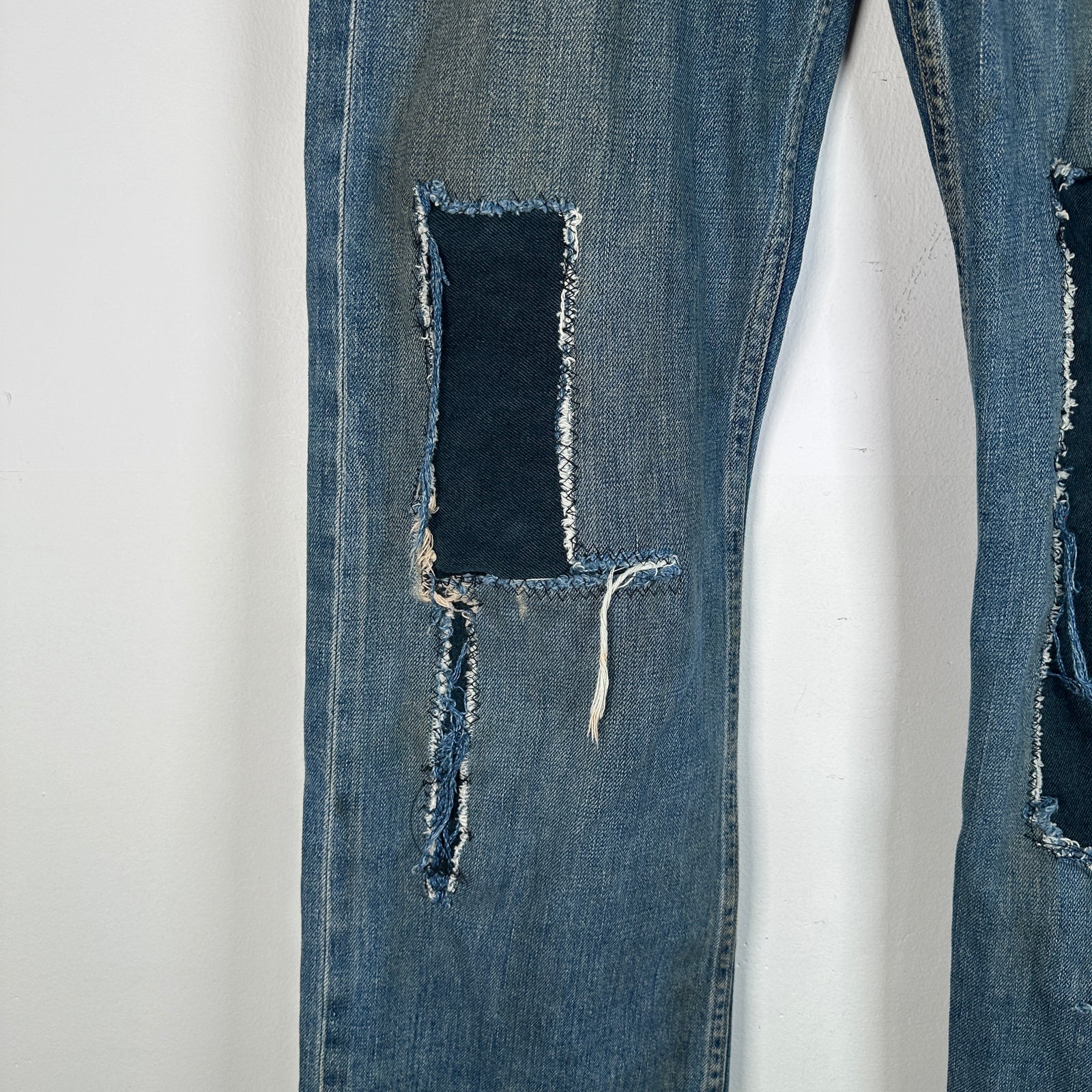 Rick Owens Vintage Slab Blue Distressed Jeans Size 30