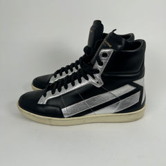 Saint Laurent SL/10H Court Black Silver Star High Tops Size 41