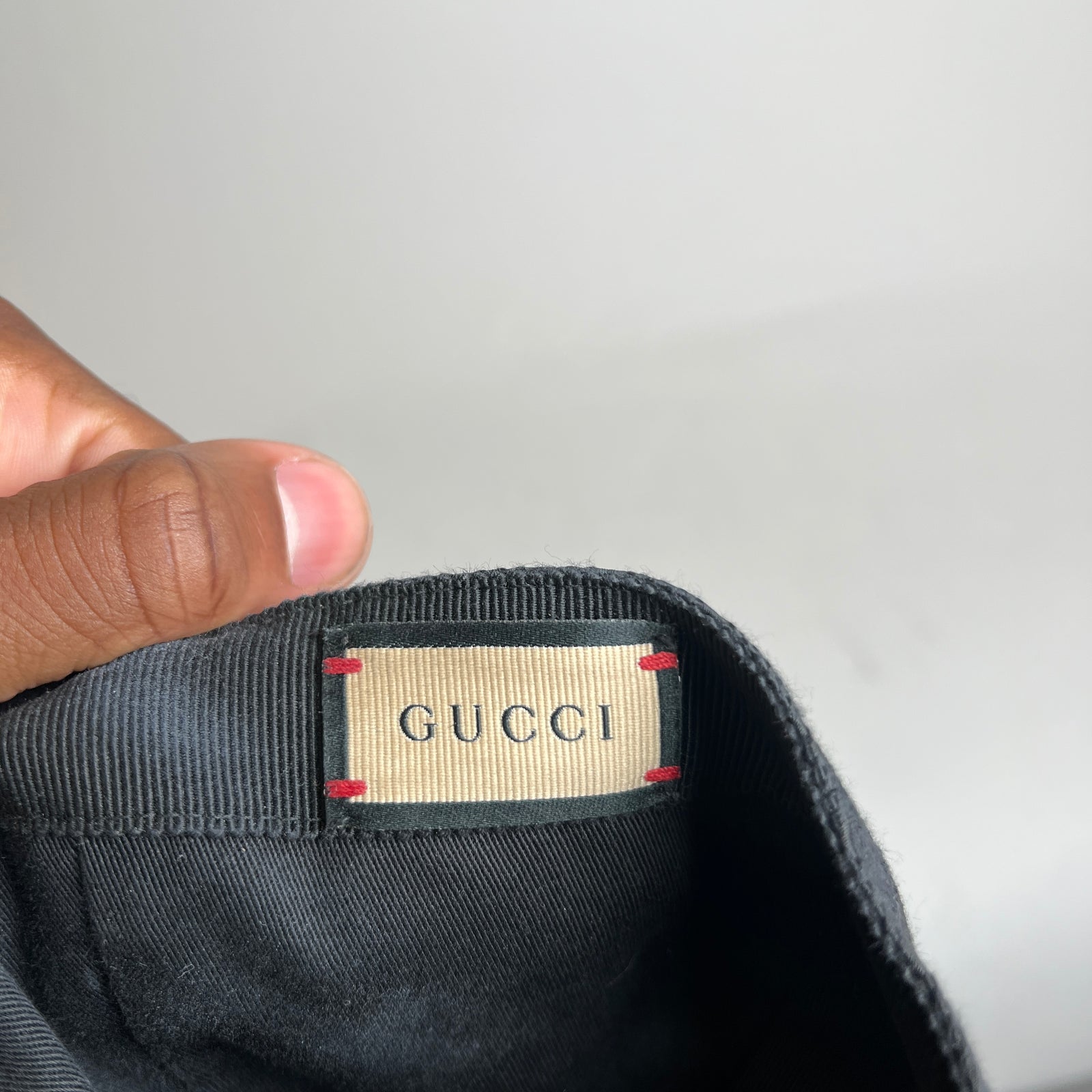 Gucci Black GG Patch Logo Baseball Cap Size L