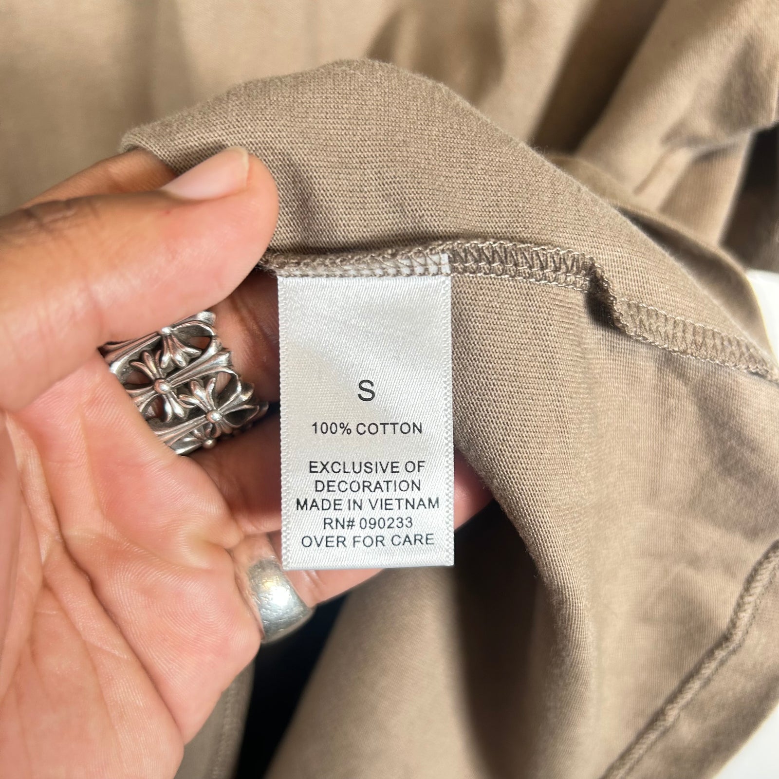 Essentials Brown Spell Out Logo T-Shirt Size S