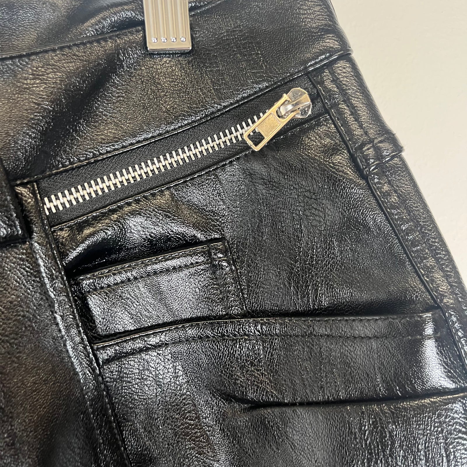 Ranger Cartel Black Leather Flared Jeans Size 32