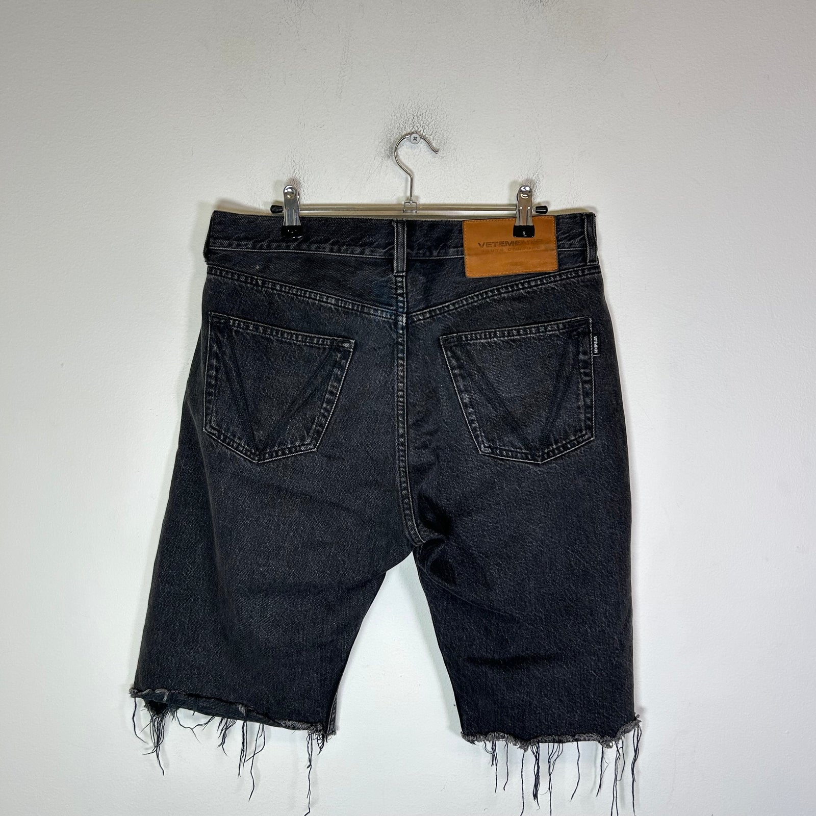 Vetements Black Denim Cut Off Shorts