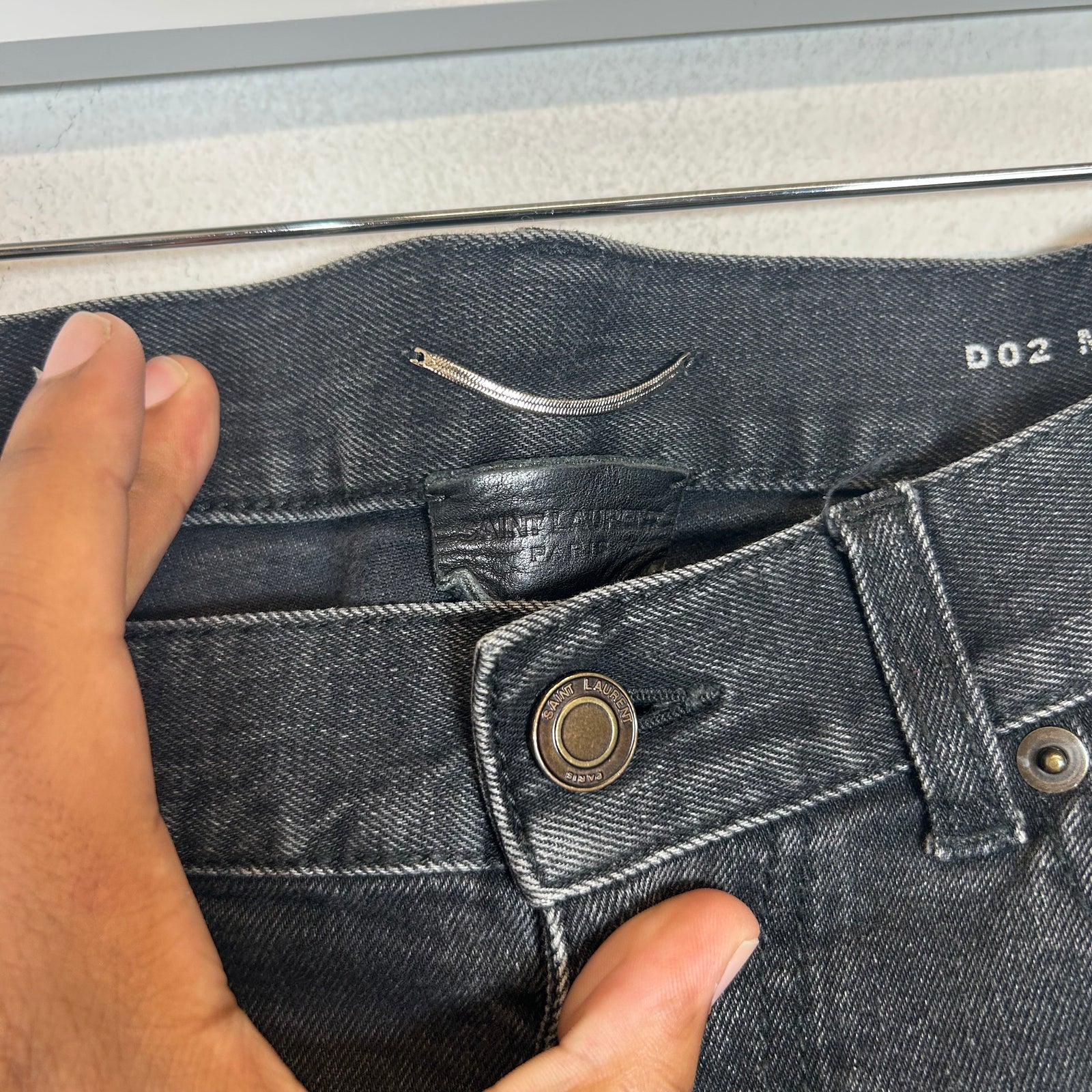 Saint Laurent D02 Black Stone Wash Jeans Size 31
