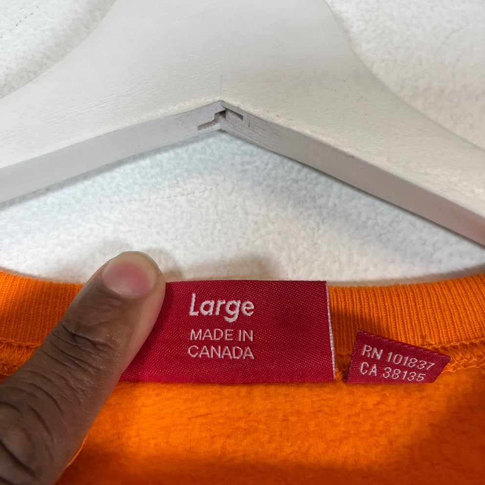 Supreme Orange Warm Up Logo Crewneck Size L