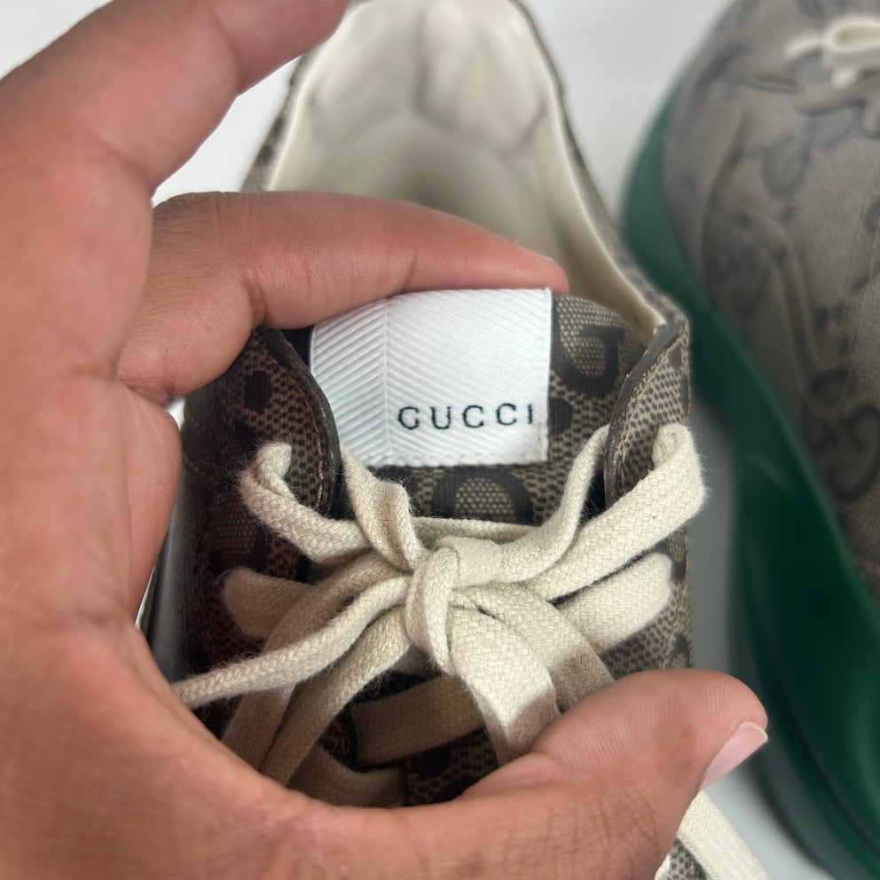 Gucci Green Jumbo GG Rhyton Sneaker Size 10.5