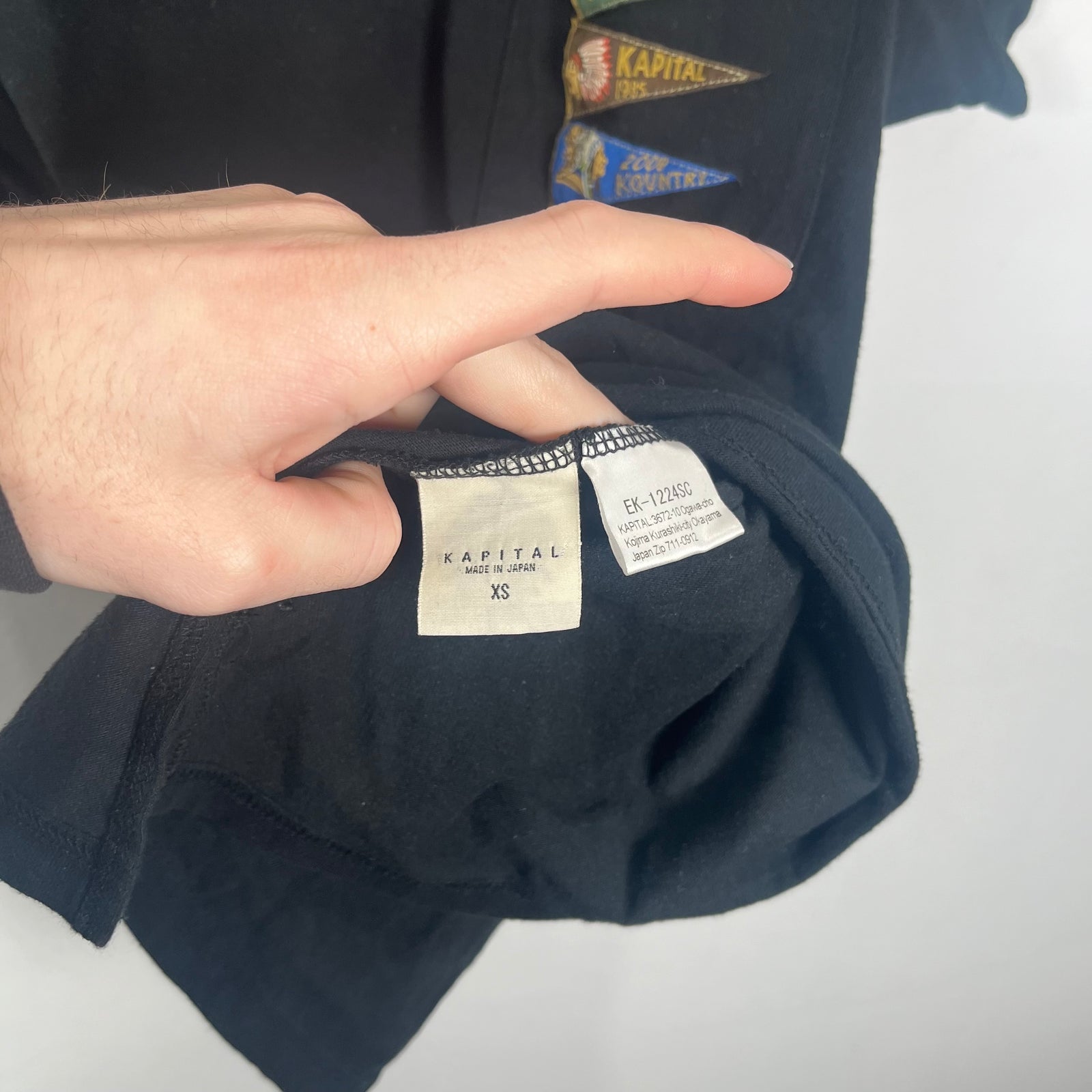 Kapital Black Flags T-Shirt Size XS