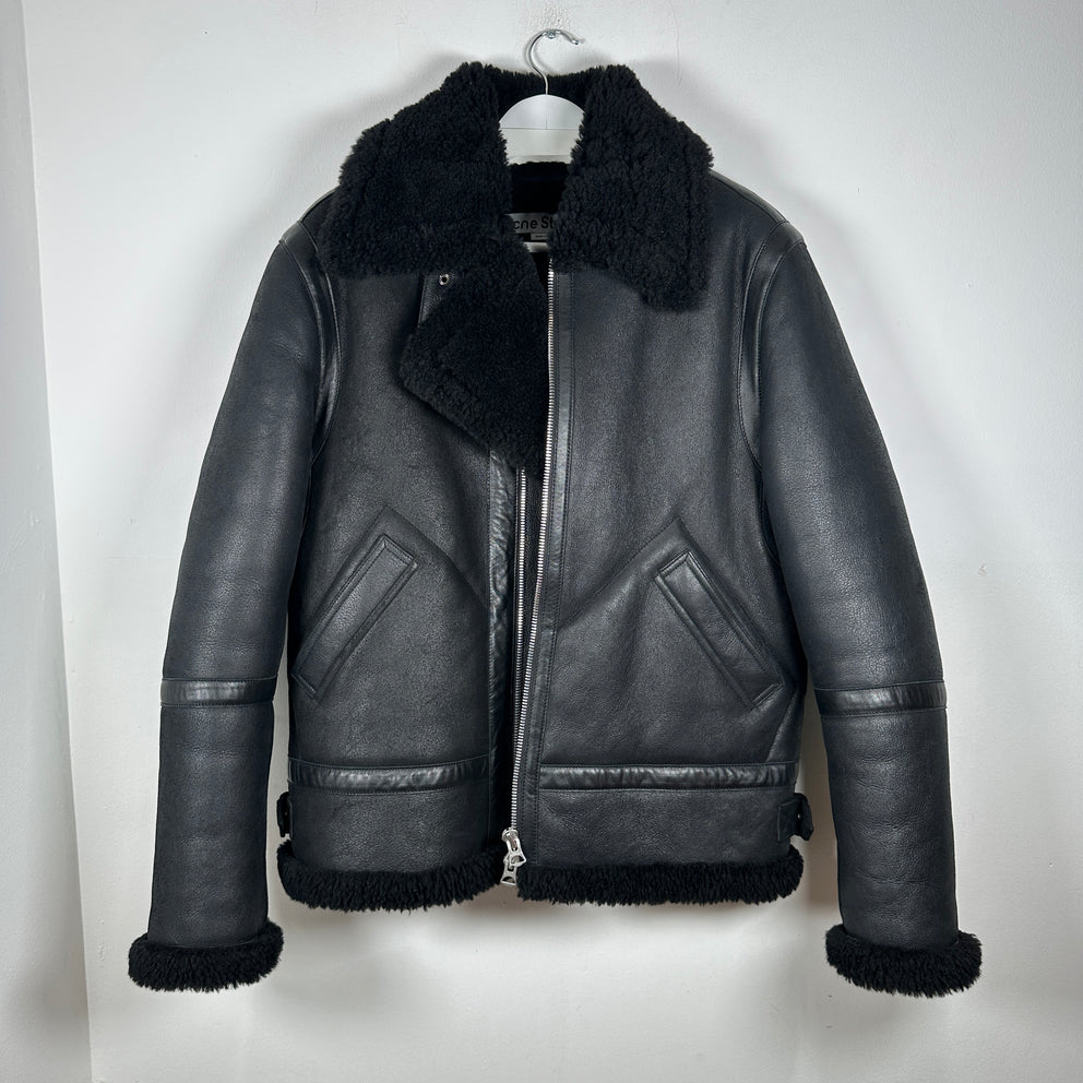 Acne Sherling Flight Jacket Size 48
