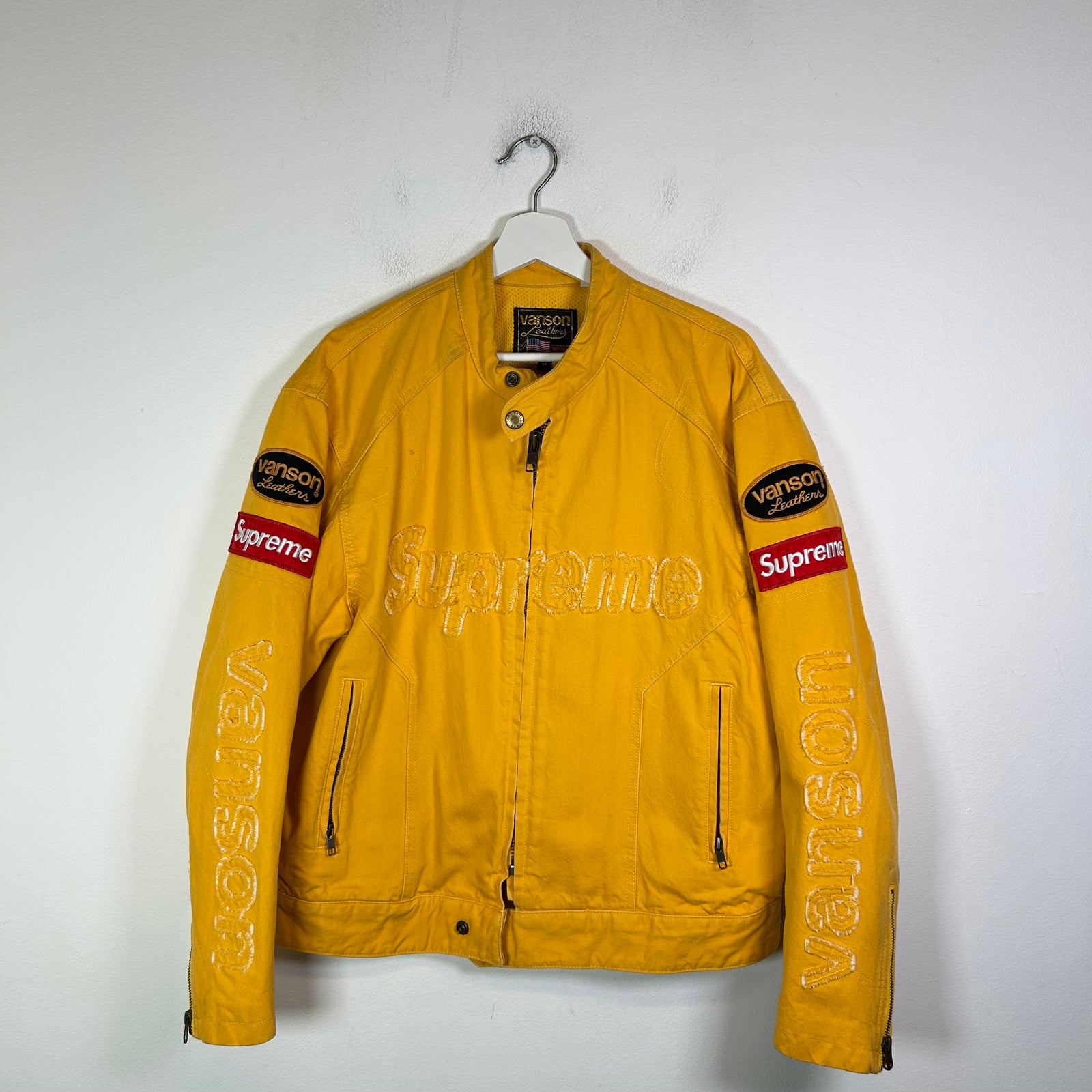 Supreme x Vanson Leathers Yellow Cordura Jacket Size M