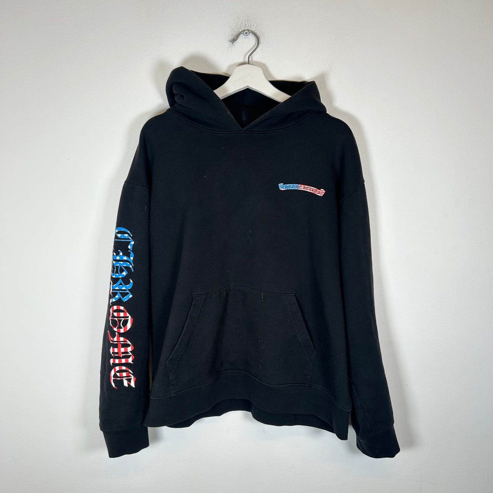 Chrome Hearts Matty Boy Black USA Scroll Hoodie Size XXL