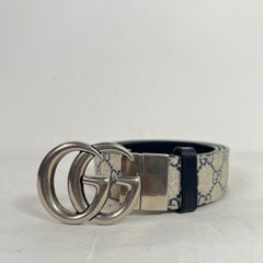 Gucci Silver GG Marmont Reversible Belt