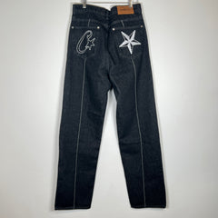 Corteiz Black C-Star Denim Jeans Size 34