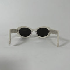 Celine White Triomphe Oval Sunglasses