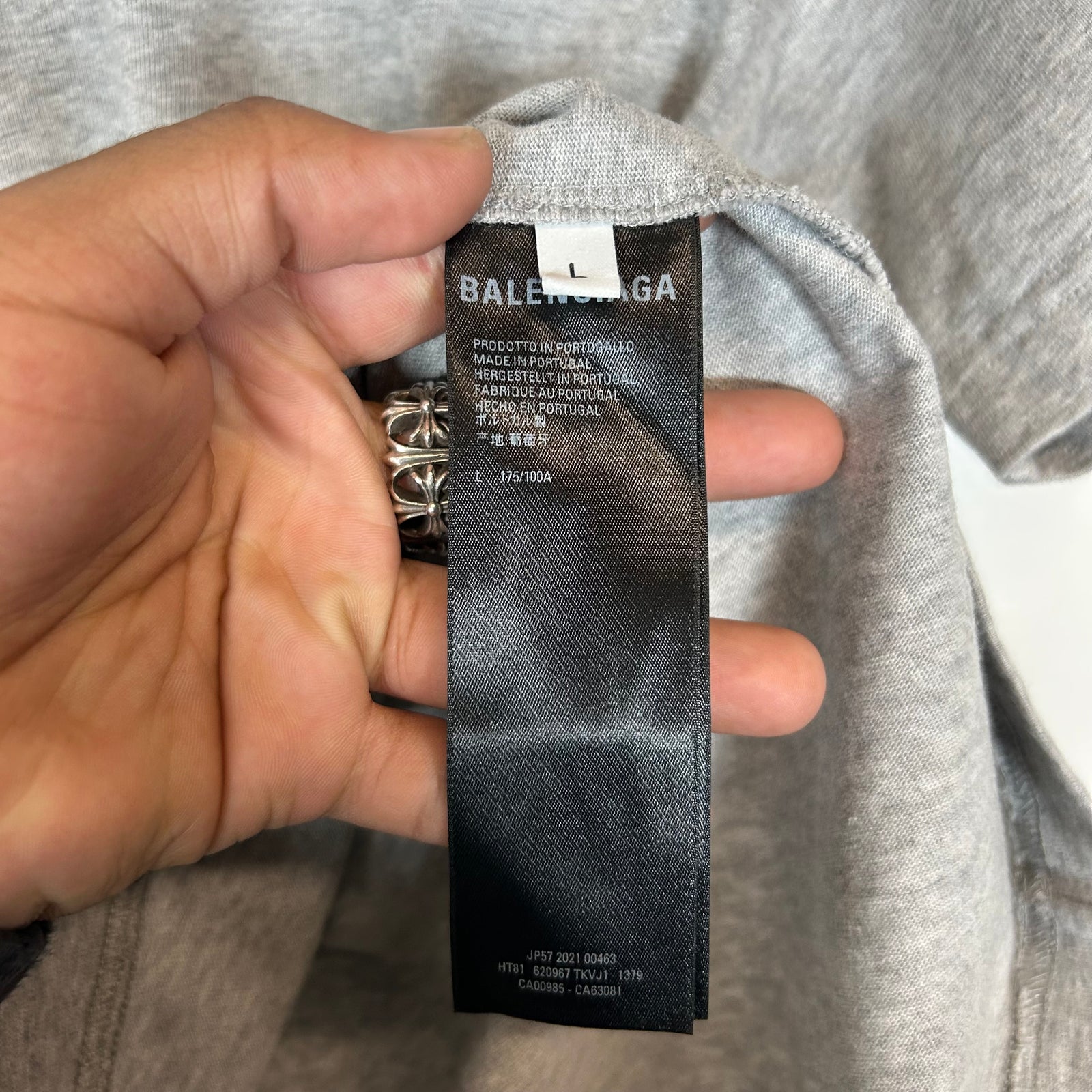 Balenciaga Grey Campaign Logo T-Shirt Size L