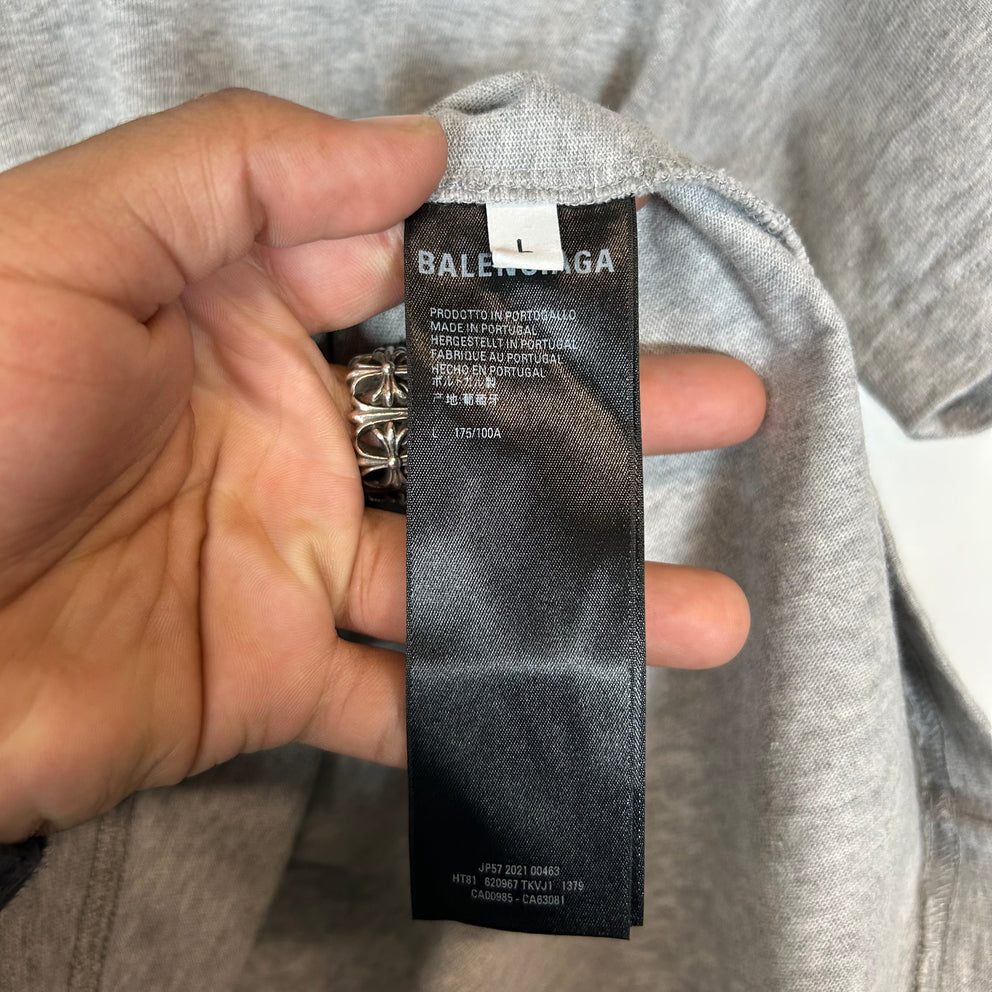 Balenciaga Grey Campaign Logo T-Shirt Size L