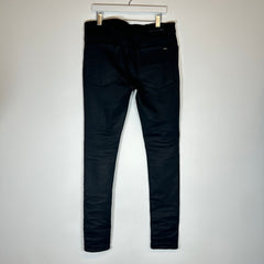 Amiri Black/Black Leather Patch MX1 Jeans Size 34