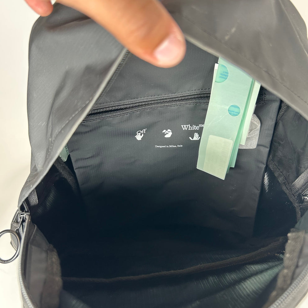Off-White Black OW Logo PVC Backpack