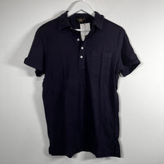 RRL Washed Navy 1/4 Polo Shirt Size M