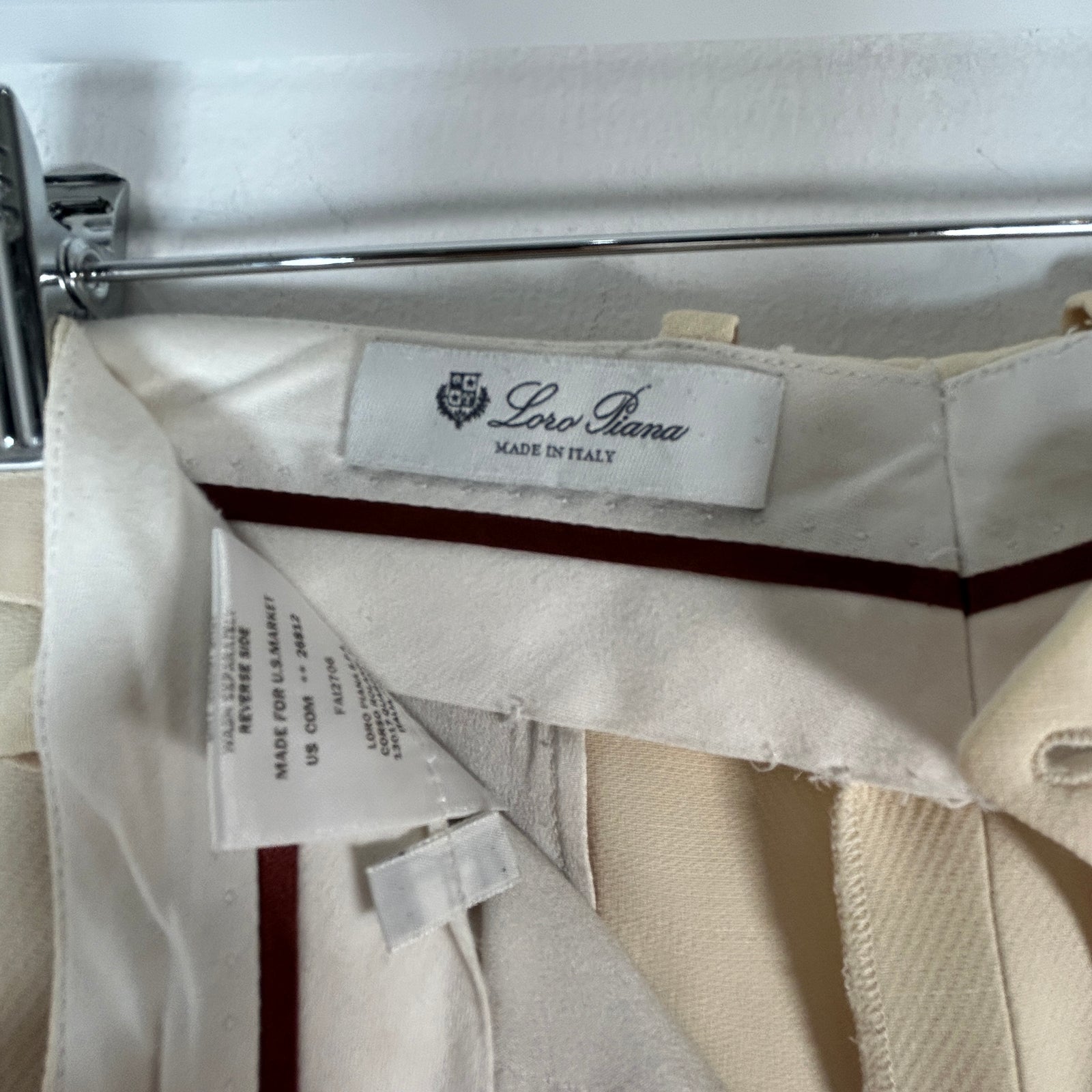 Loro Piana Virgin Wool Khaki Trousers Size 46