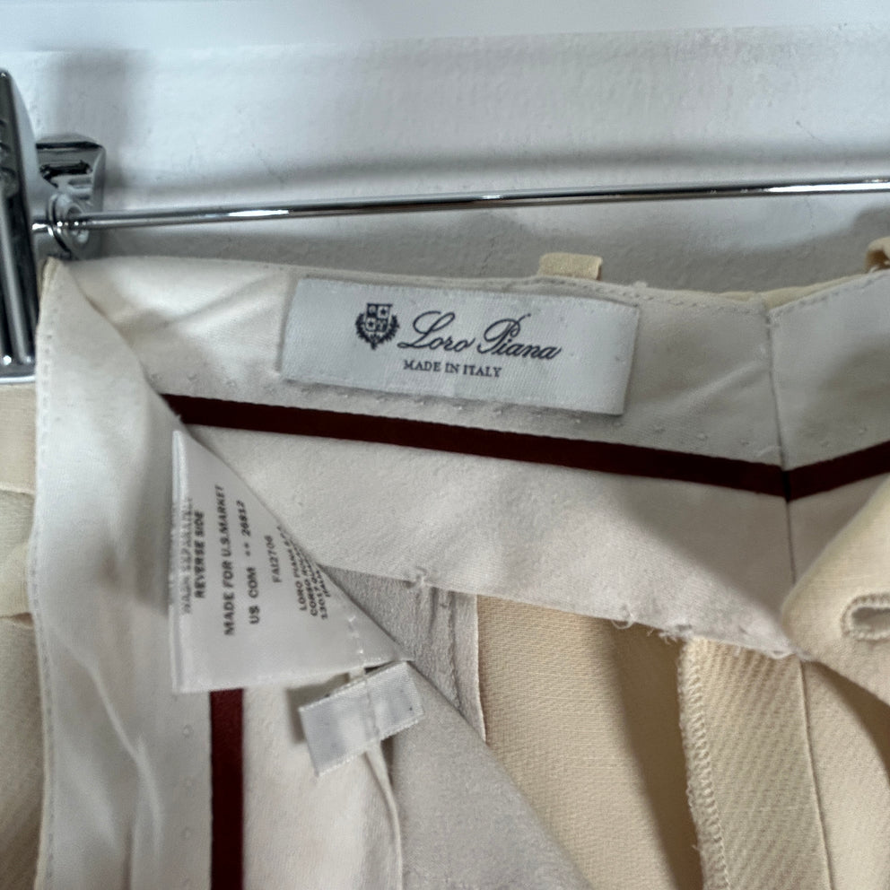 Loro Piana Virgin Wool Khaki Trousers Size 46