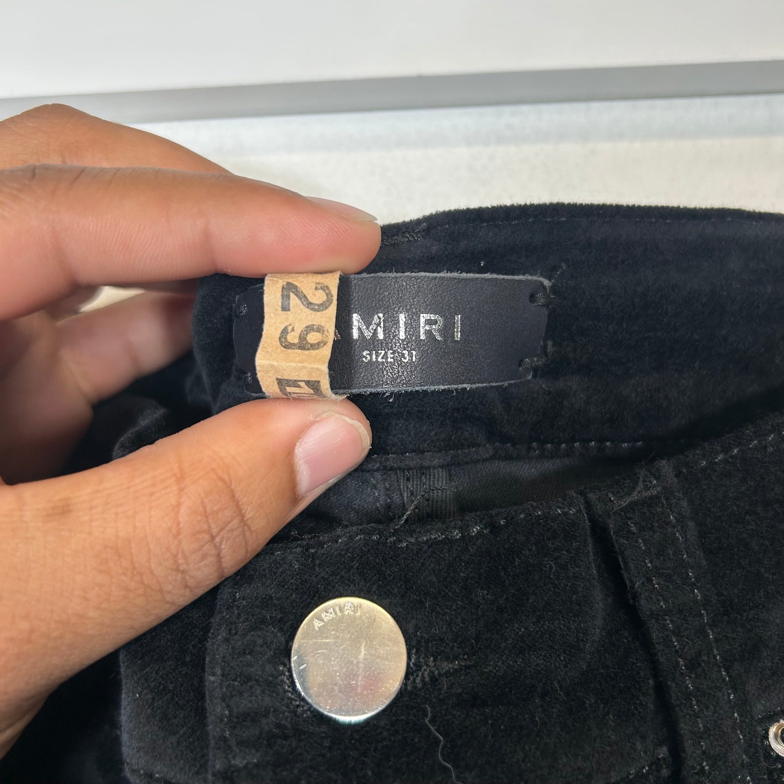 Amiri Black Velour Skinny Jeans Size 31