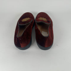 Dries Van Noten Red Velour Slip-On Sneakers Size 12