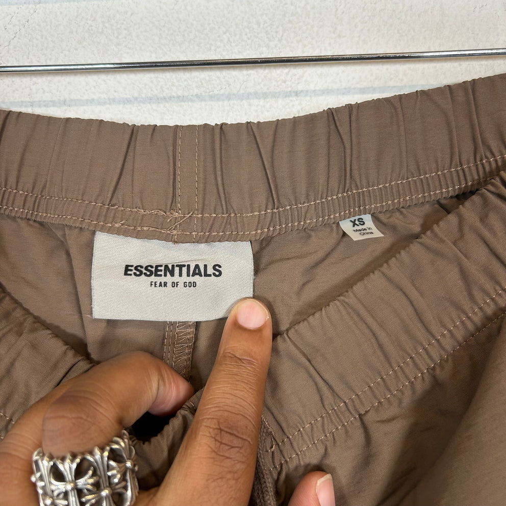 Essentials Brown Logo Nylon Pants Size XS