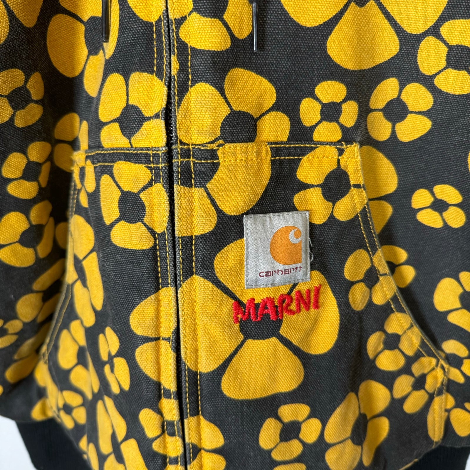 Marni x Carhartt WIP Yellow Sunflower Canvas Work Jacket Size XS