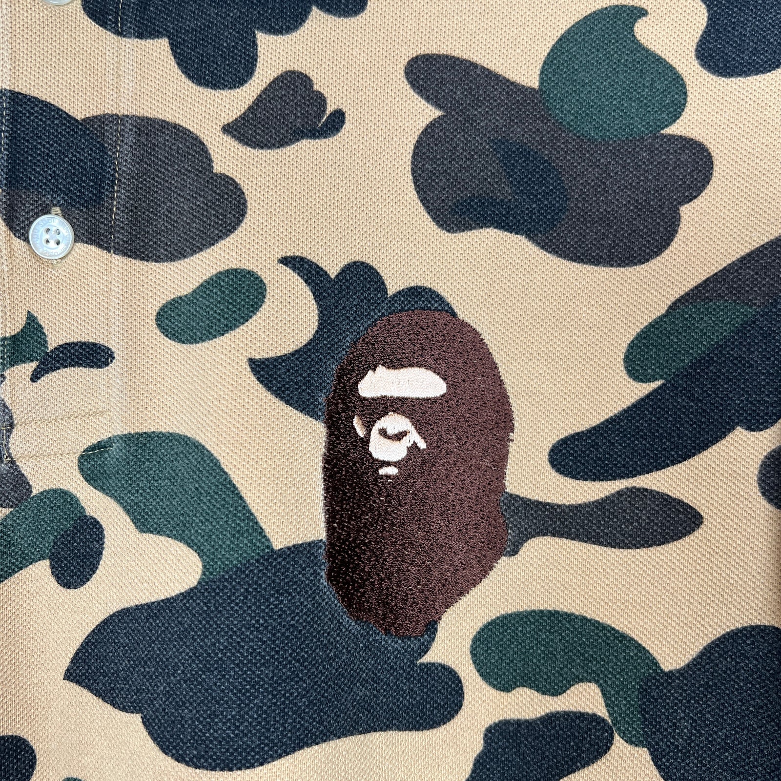 Bape Camo Ape Head Polo Shirt Size L