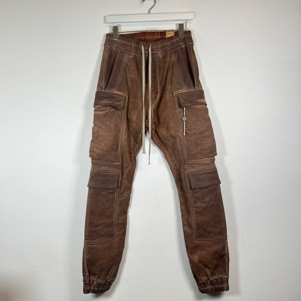 Rick Owens Henna Brown Mastodon MegaCargo Joggers Size S