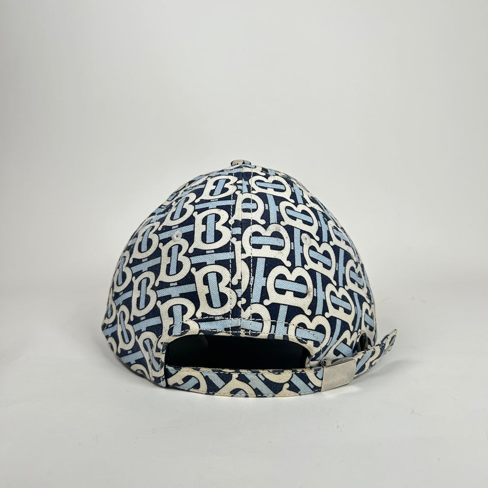 Burberry White/Blue TB Monogram Hat