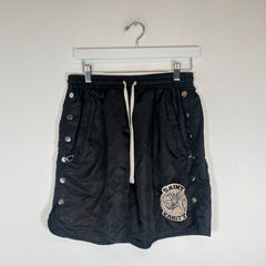Saint Vanity Black Patch Logo Nylon Shorts Size M