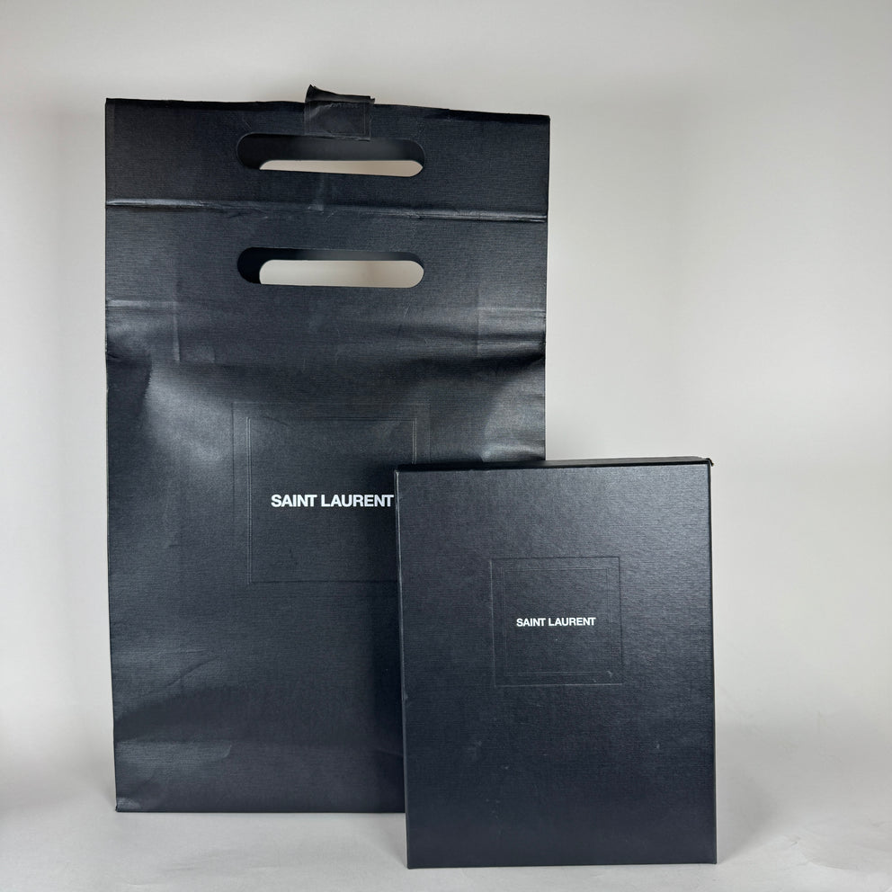 Saint Laurent Black Quilted Envelope Wallet Chain
