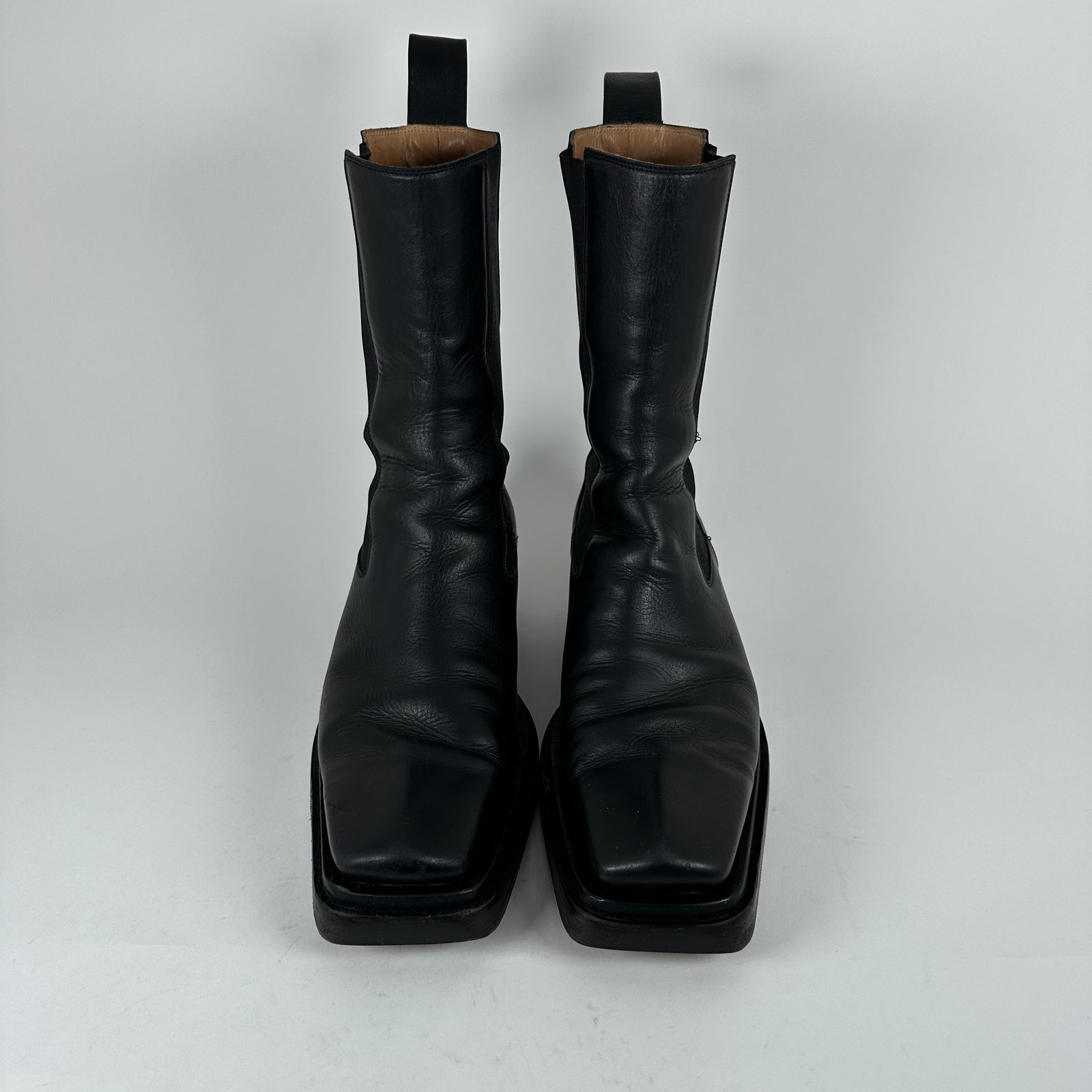 Bottega Veneta Lean Black Leather Boots Size 43.5
